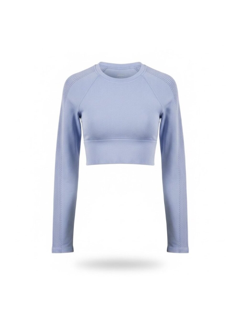 Offline By Aerie Womens Light Purple Seamless Long-Sleeve Crop Top Size S